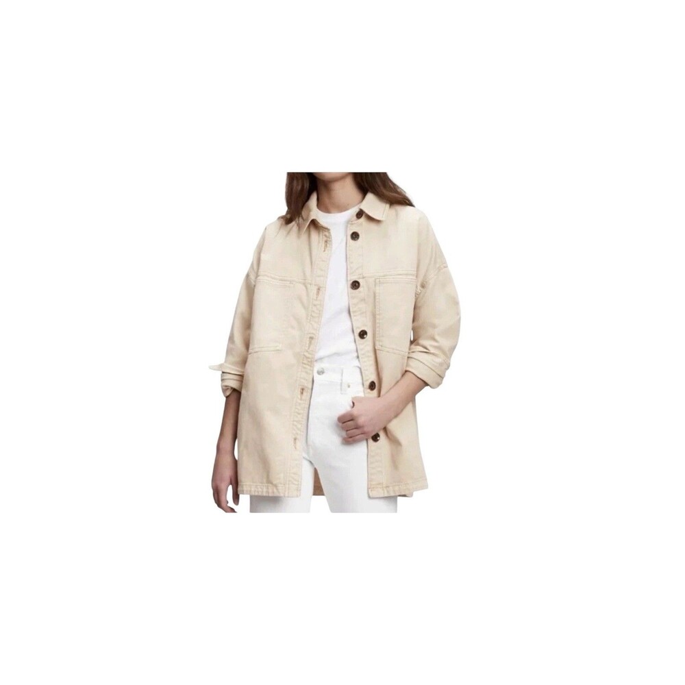 GAP $99 Oversized Khaki Shirt Jacket w/ Washwell Shacket Sz XL New